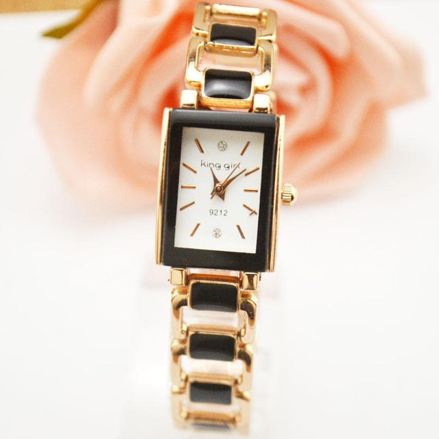 Fashion, Rectangular Watch, Female Version, Korean Version, Simplified Middle School Girl Bracelet Watch, Girl's New Hollowed Jh