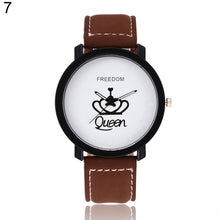 Load image into Gallery viewer, Couple Watch Queen King Crown Fuax Leather Quartz Analog Wrist Watches Chronograph 2018women men